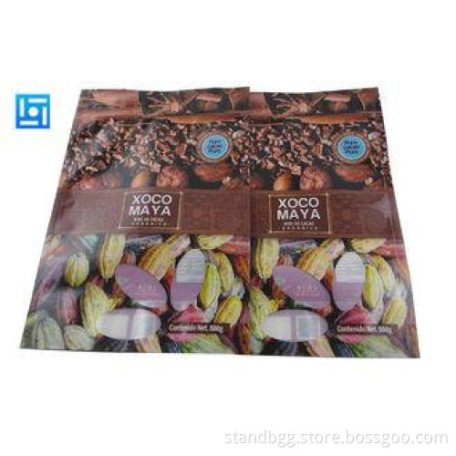 Brown Printing Zipper Stand Up Food Pouches For Food Packag